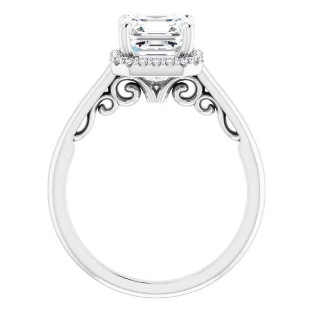 18K White Engagement Ring Mounting