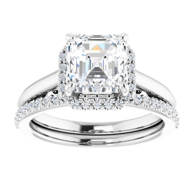 18K White Engagement Ring Mounting