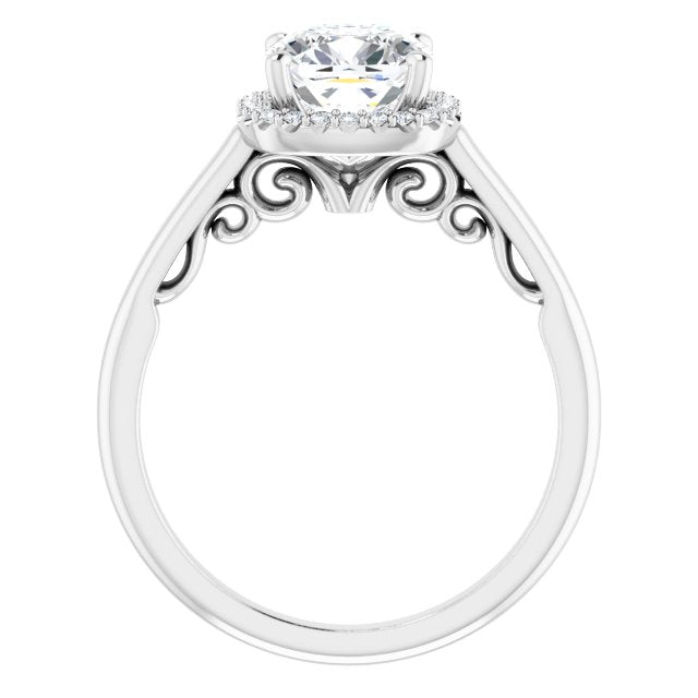 18K White Engagement Ring Mounting