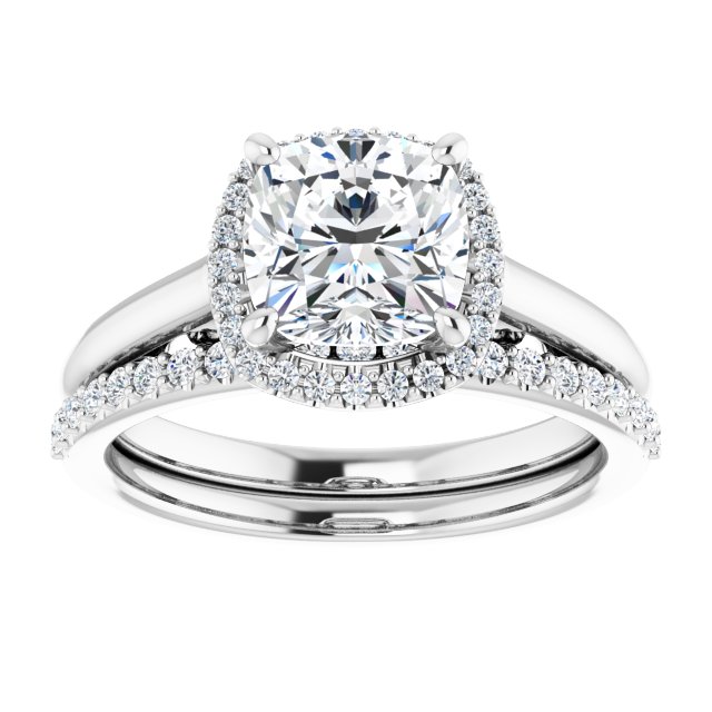 18K White Engagement Ring Mounting