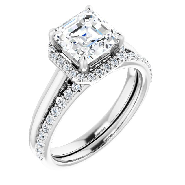 18K White Engagement Ring Mounting