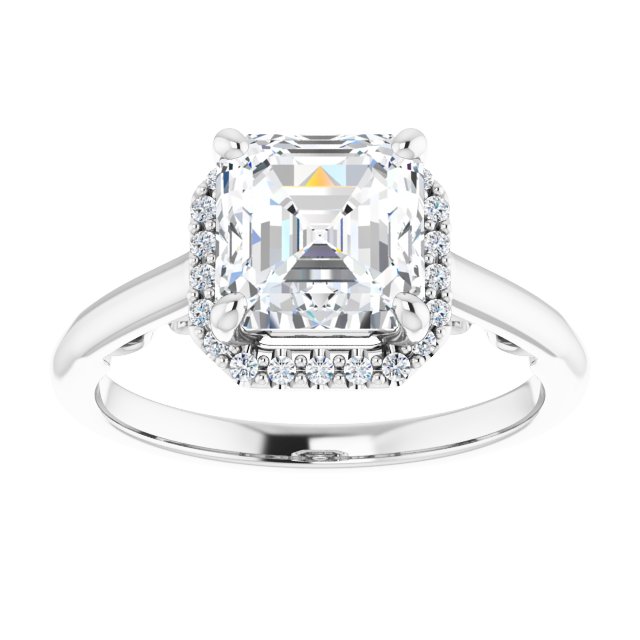 18K White Engagement Ring Mounting