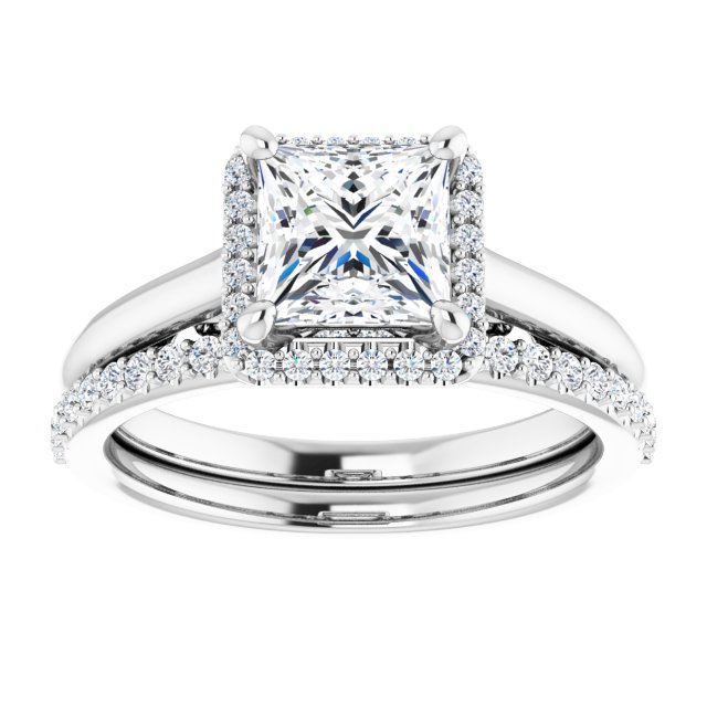 18K White Engagement Ring Mounting
