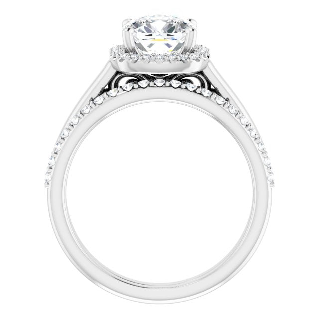 18K White Engagement Ring Mounting