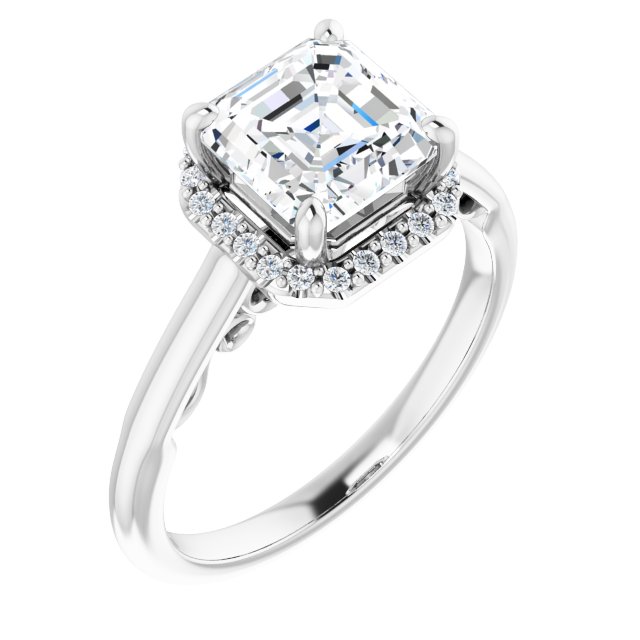 18K White Engagement Ring Mounting