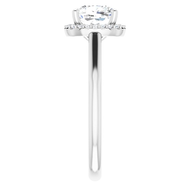 18K White Engagement Ring Mounting