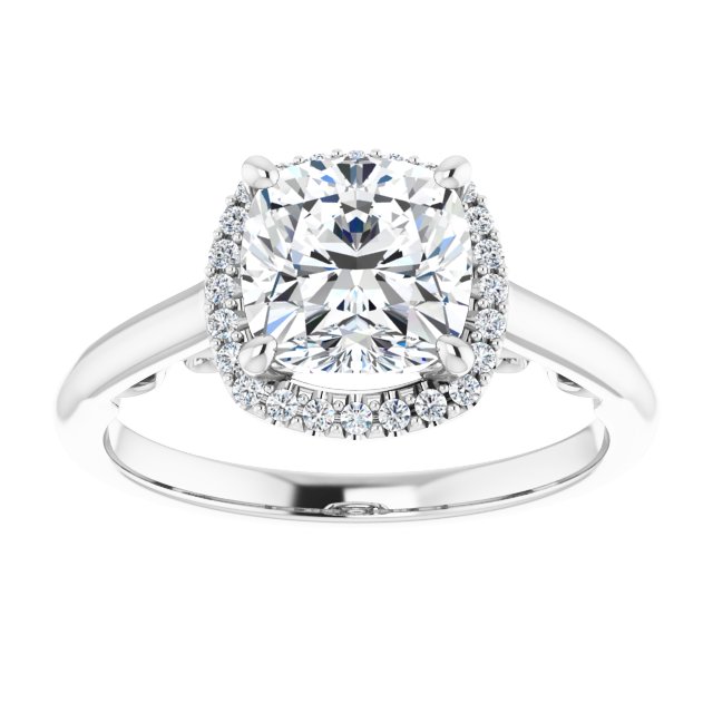 18K White Engagement Ring Mounting