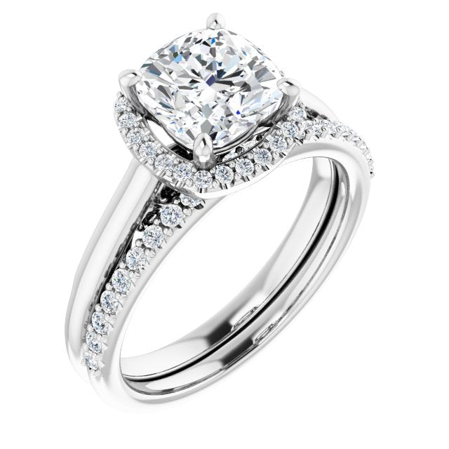 18K White Engagement Ring Mounting