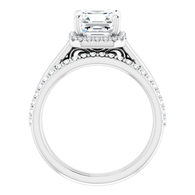 18K White Engagement Ring Mounting