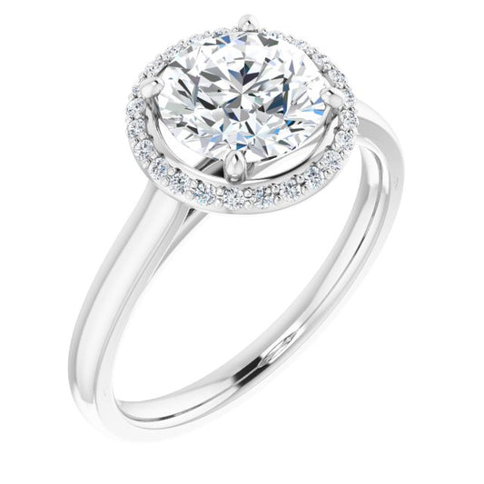 18K White Engagement Ring Mounting