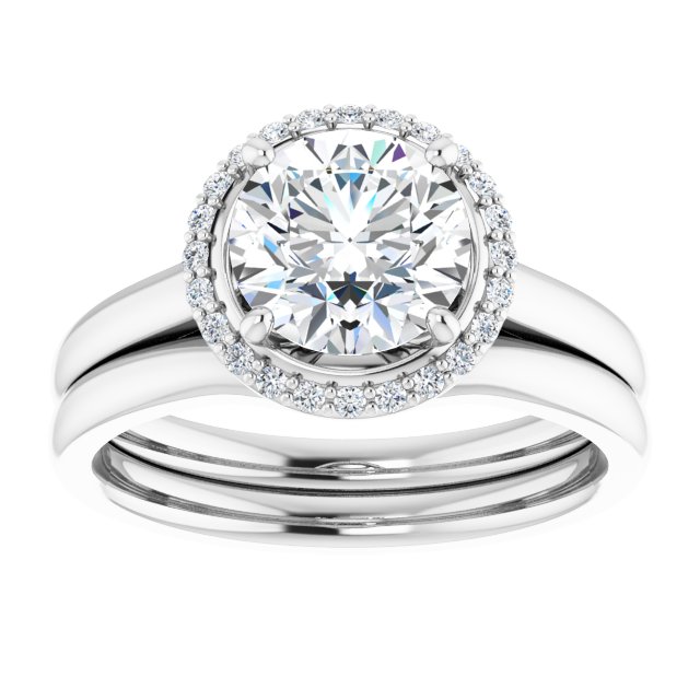 18K White Engagement Ring Mounting