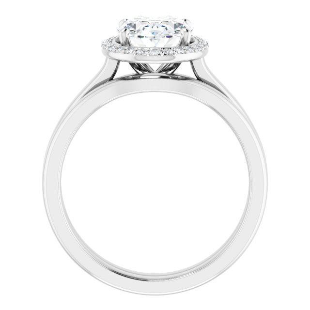 18K White Engagement Ring Mounting