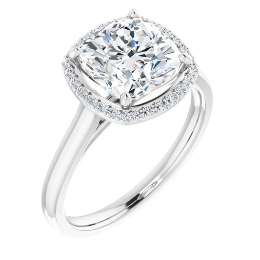 18K White Engagement Ring Mounting
