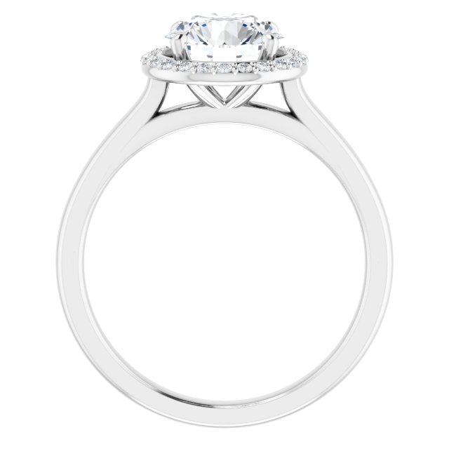 18K White Engagement Ring Mounting