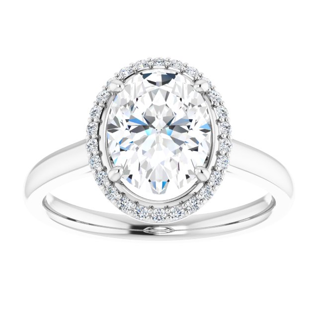 18K White Engagement Ring Mounting