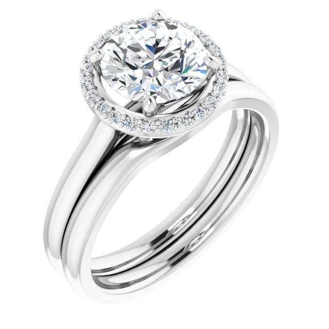 18K White Engagement Ring Mounting