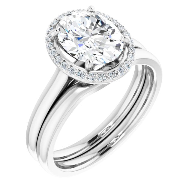 18K White Engagement Ring Mounting