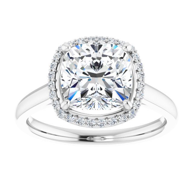 18K White Engagement Ring Mounting