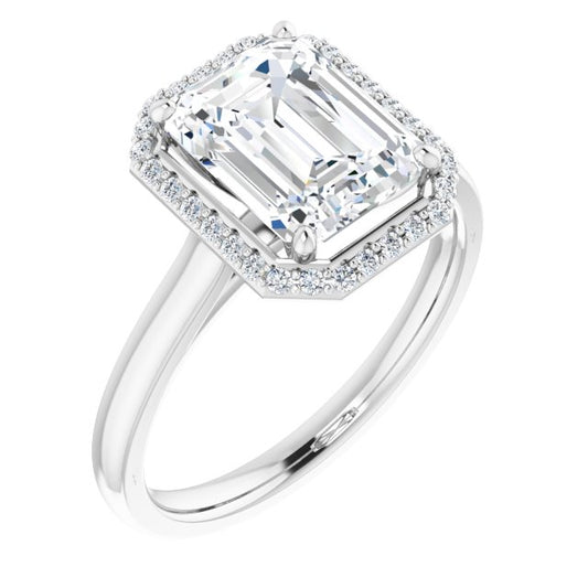 18K White Engagement Ring Mounting