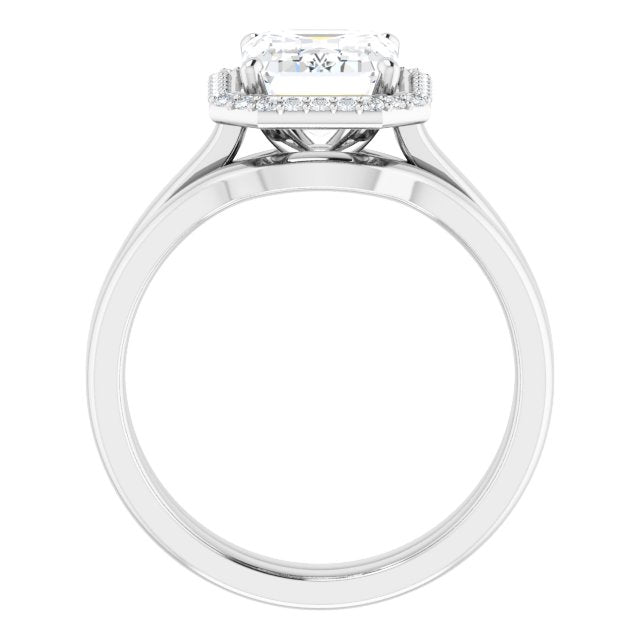 18K White Engagement Ring Mounting