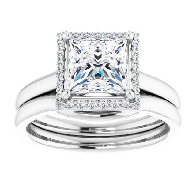 18K White Engagement Ring Mounting