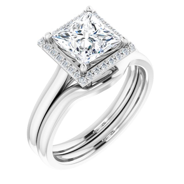 18K White Engagement Ring Mounting