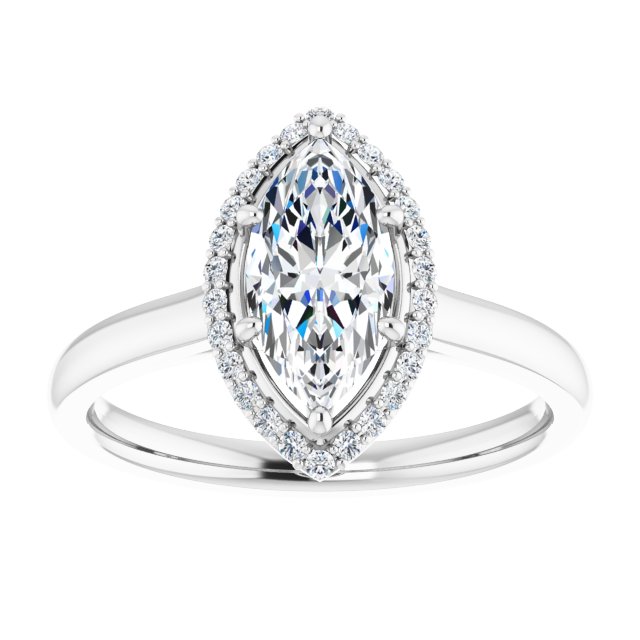 18K White Engagement Ring Mounting