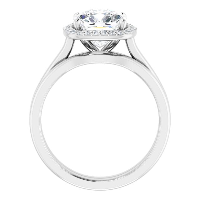 18K White Engagement Ring Mounting
