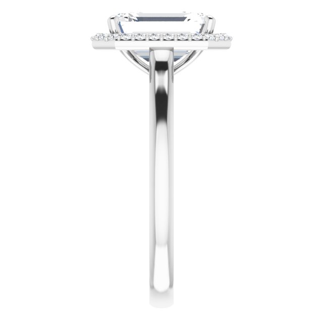 18K White Engagement Ring Mounting