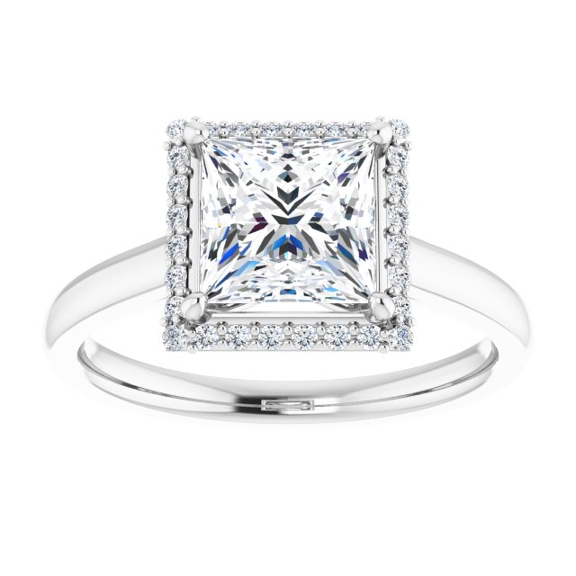 18K White Engagement Ring Mounting