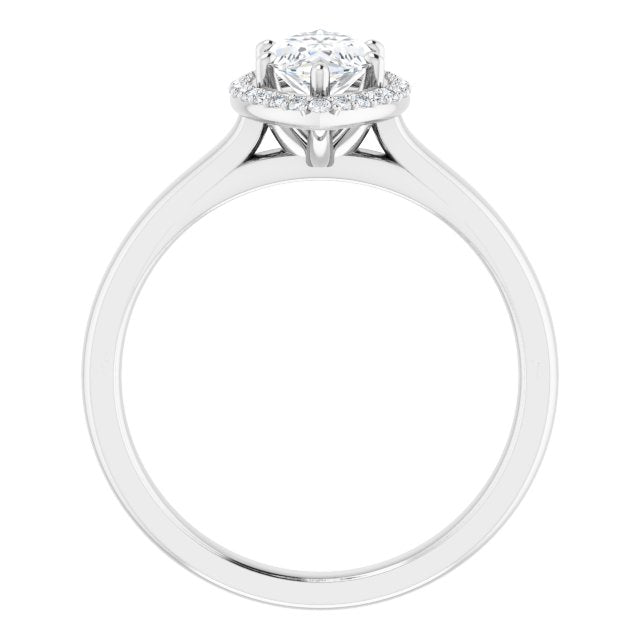 18K White Engagement Ring Mounting