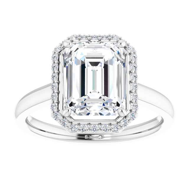 18K White Engagement Ring Mounting