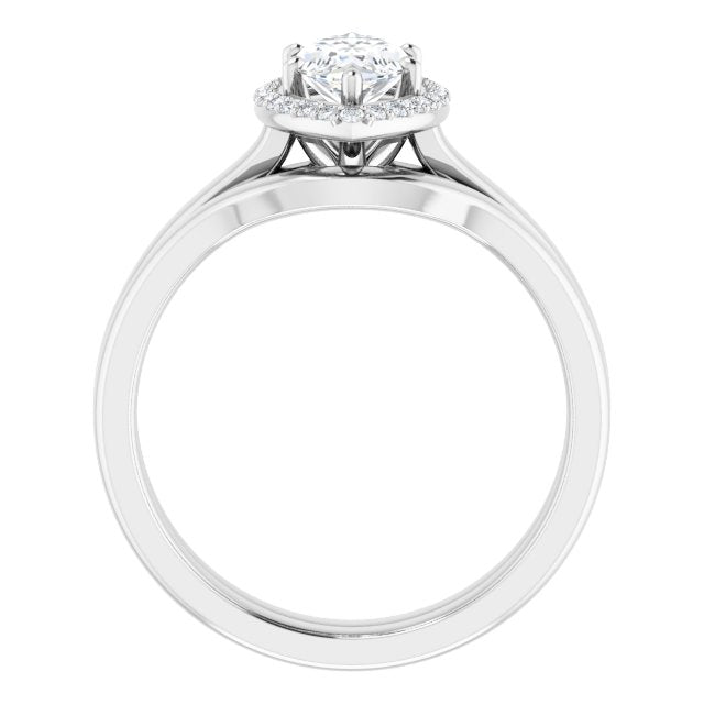 18K White Engagement Ring Mounting
