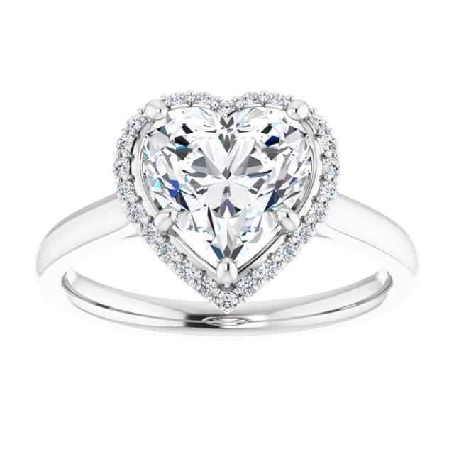 18K White Engagement Ring Mounting