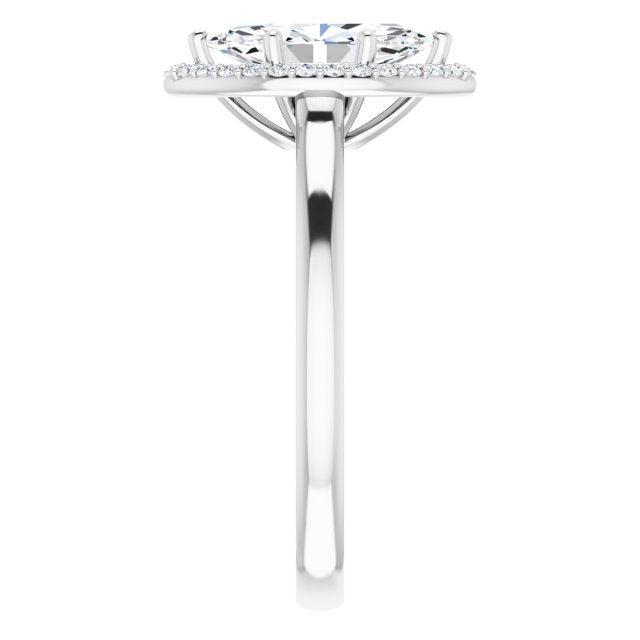 18K White Engagement Ring Mounting