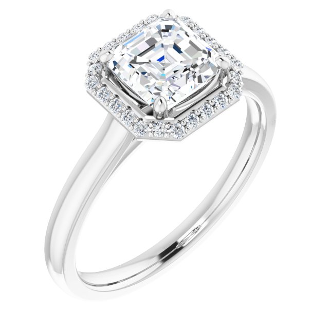18K White Engagement Ring Mounting