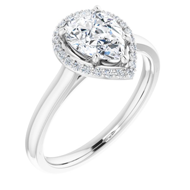 18K White Engagement Ring Mounting