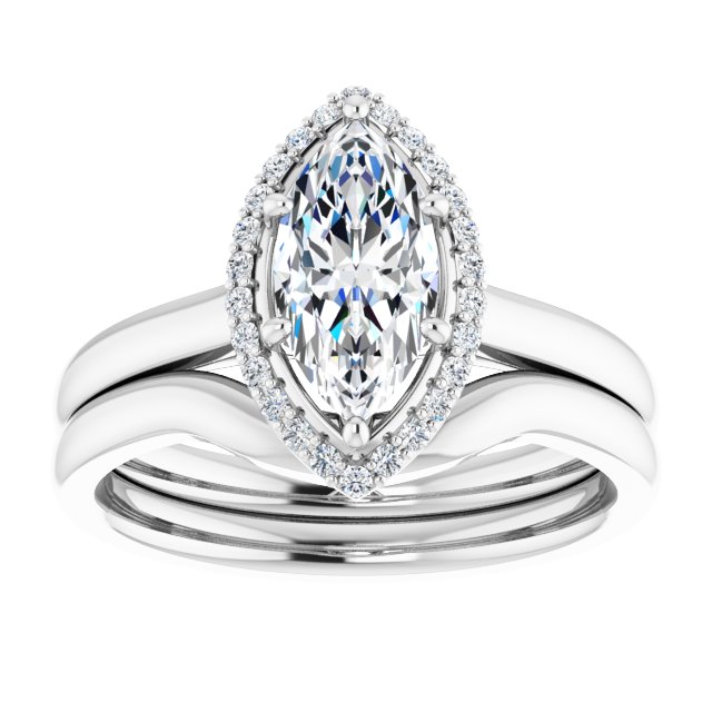 18K White Engagement Ring Mounting