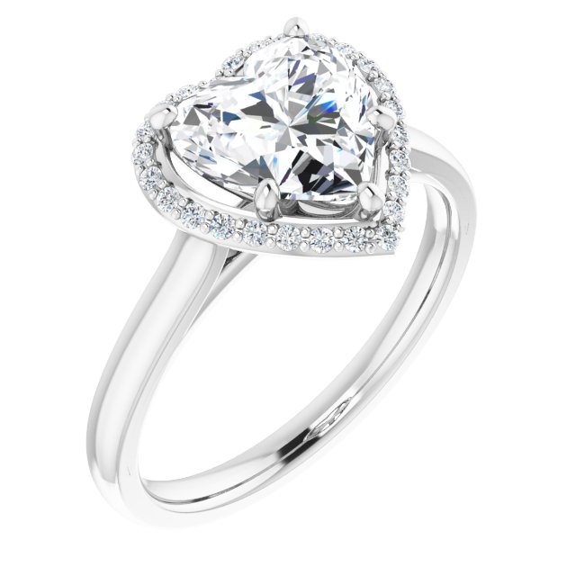 18K White Engagement Ring Mounting