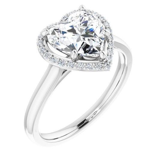 18K White Engagement Ring Mounting