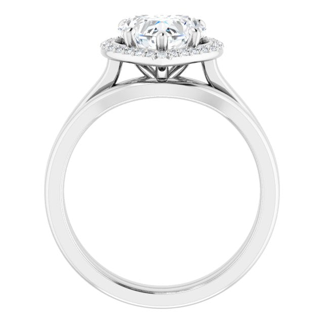 18K White Engagement Ring Mounting