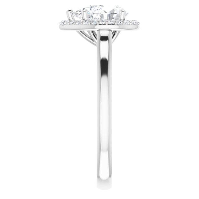 18K White Engagement Ring Mounting