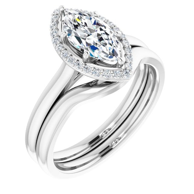 18K White Engagement Ring Mounting