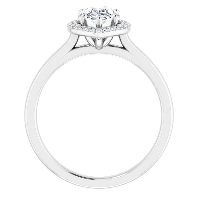 18K White Engagement Ring Mounting