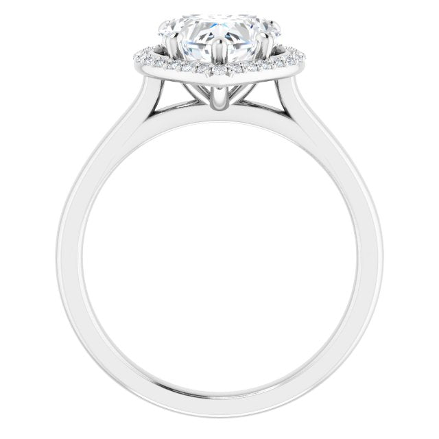 18K White Engagement Ring Mounting