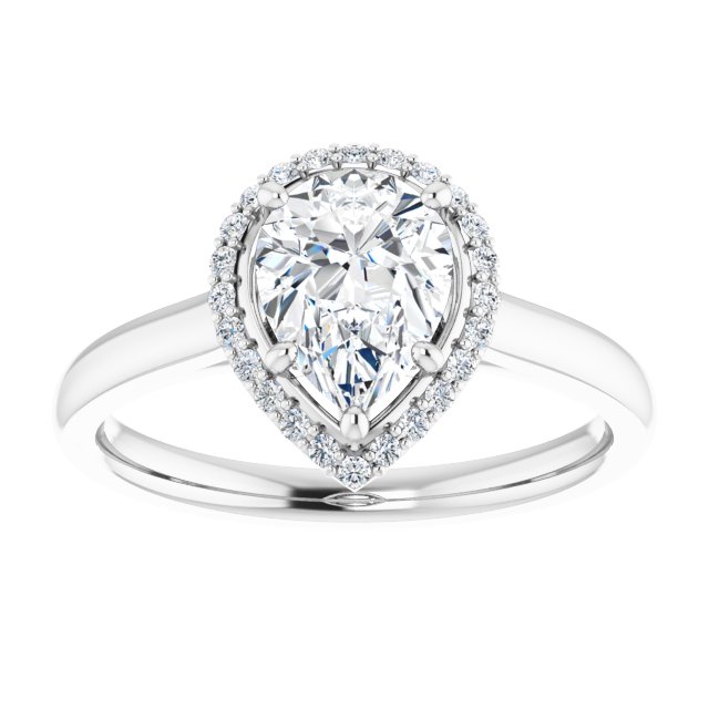 18K White Engagement Ring Mounting