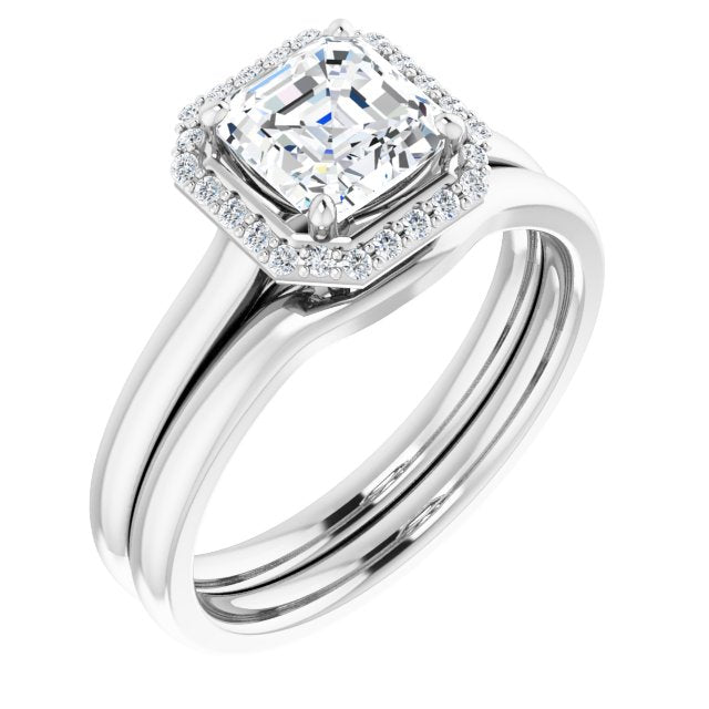 18K White Engagement Ring Mounting