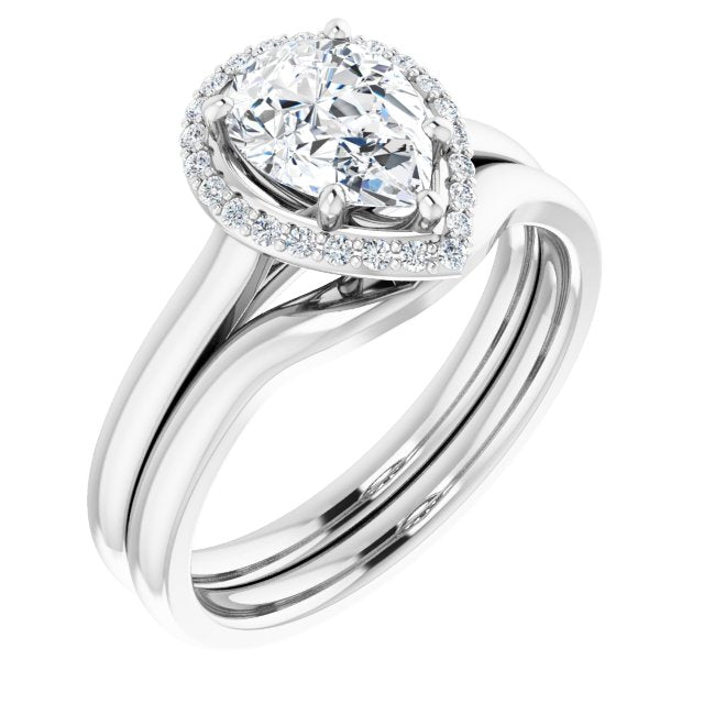18K White Engagement Ring Mounting