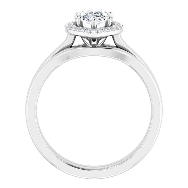 18K White Engagement Ring Mounting