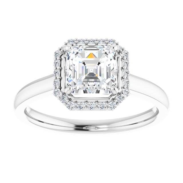 18K White Engagement Ring Mounting
